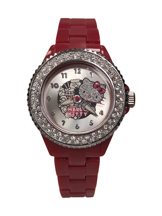 Hello Kitty Kids Analog Watch with Rubber/Plastic Strap Burgundy