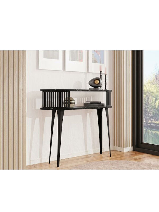 Sordore 111 Konsole Μαύρο Μάρμαρο, Μαύρο L100xB25xH89cm