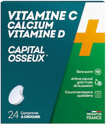 Vitavea Vitamin C Calcium Vitamine D Capital Osseux Multivitamin Crunch 24 Tablets