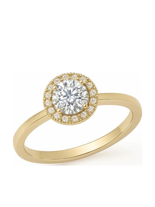 Damen Ring mit Zirkonia aus Gold 9K