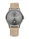 Men's Watch 40mm Battery with Beige Leather Strap