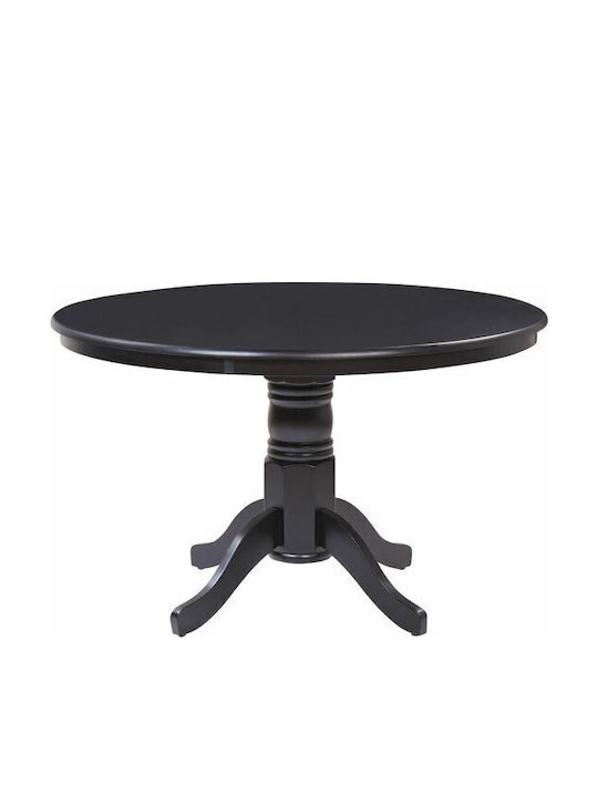 Berwyn 2369 Round Table Dining Room Wooden Black Velvet-Black Metal 75x75cm