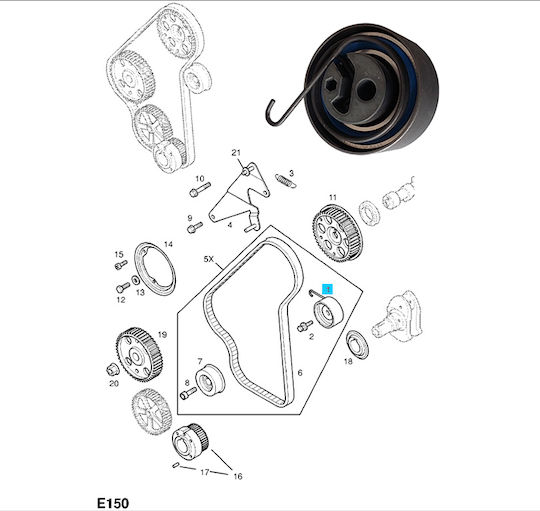 Tensioner Pulley Timing Belt Tensioner Opel Astra-g/h Y17dt-5636739