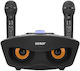 Karaoke Speaker with Wireless Microphones and Lighting Effects SD-306S Black