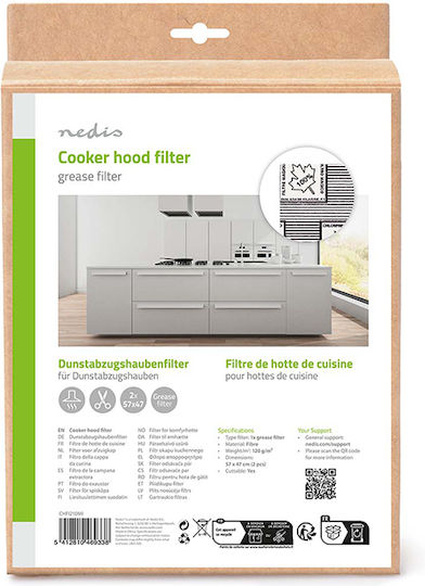 Nedis Universal Range Hood Filter Replacement 57x47cm 2 Pieces