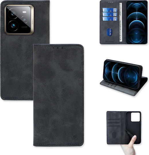 Калъф Портмоне Vintage Magnet Wallet Sonique Realme GT 7 Pro 5G Черен
