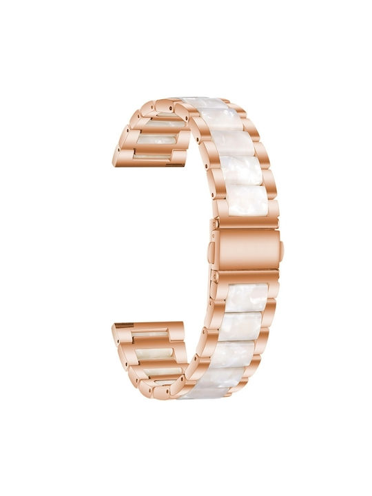 Dual-Color Metal Resin Strap Coros Pace 3 Rose Gold+Pearl White
