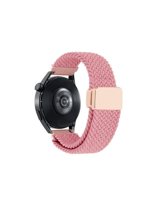 Найлонова Плетена Кайшка Мagneticна Черна Закопчалка Garmin Vivoactive 5 Pink