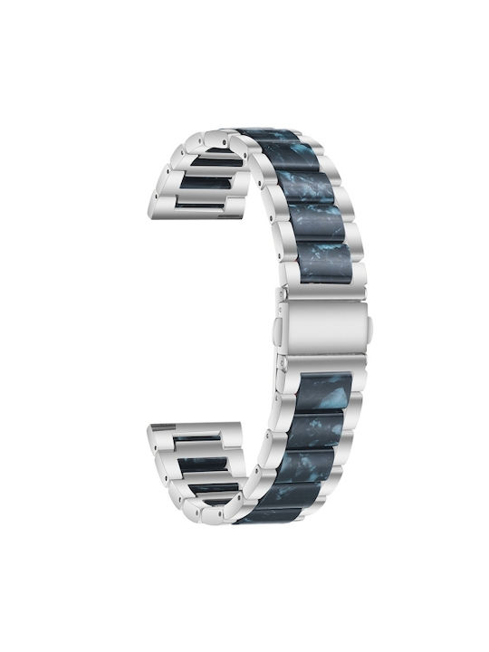 Dual-Color Metal Resin Strap Garmin Vivoactive 5 Silver+Ink