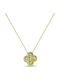 Ortaxidis Halskette Doppelter Amulett aus Gold 14K mit Diamant