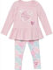 Kids' Set with Leggings Winter 2pcs Cotton Candy Pink