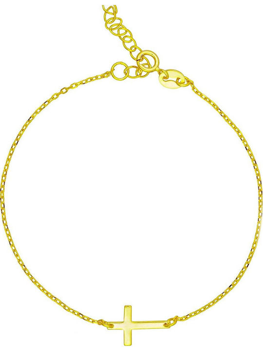 Excite-Fashion Women's Bracelet Chain with Cross design made of Silver Gold Plated