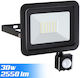 Bakaji Στεγανός Προβολέας LED 30W Ψυχρό Λευκό 6500K με Αισθητήρα Κίνησης και Φωτοκύτταρο IP65