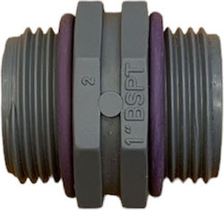 Nipple Fitting Gas Nipple Well 1"x1" PVC O-ring 0809020 Tavlit