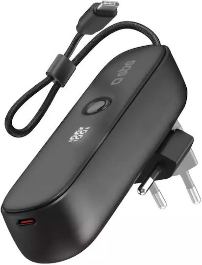 SBS Hybrid Power Bank 5000mAh 20W με Θύρα USB-C Power Delivery Μαύρο