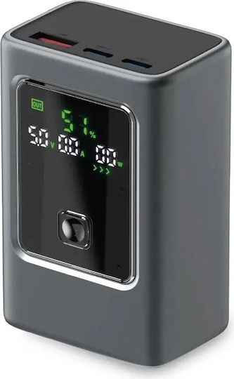 SBS Power Bank 10000mAh 35W with USB-A Port and 2 USB-C Ports Power Delivery Gray
