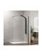 Karag Walkin 1 Fixed Side for Shower 50x200cm Clear Glass Black