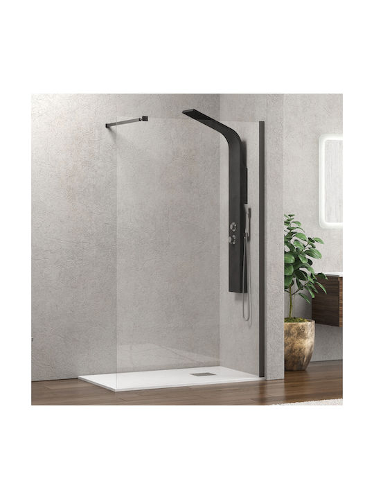 Фиксирана Преграда За Душ Прозрачно Стъкло Walkin 1 Gun Metal Karag 140x200см