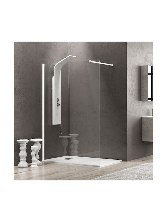 Karag Walkin 1 Fixed Side for Shower 60x200cm Clear Glass White