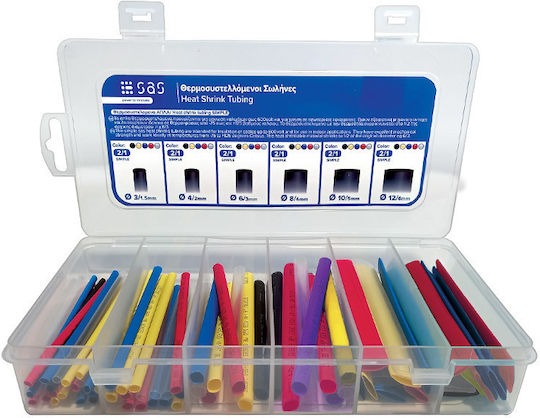 Sas Heat-Shrink Tubing Shrinkage 2:1 Colored 195 Pieces Ak-th-932