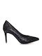 Synthetic Leather Black High Heels