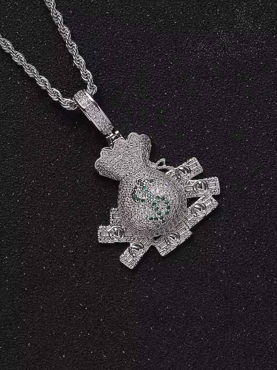 Ghetto Charm aus Stahl mit Zirkon