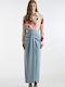 Τζιν Maxi Φούστα Light Blue