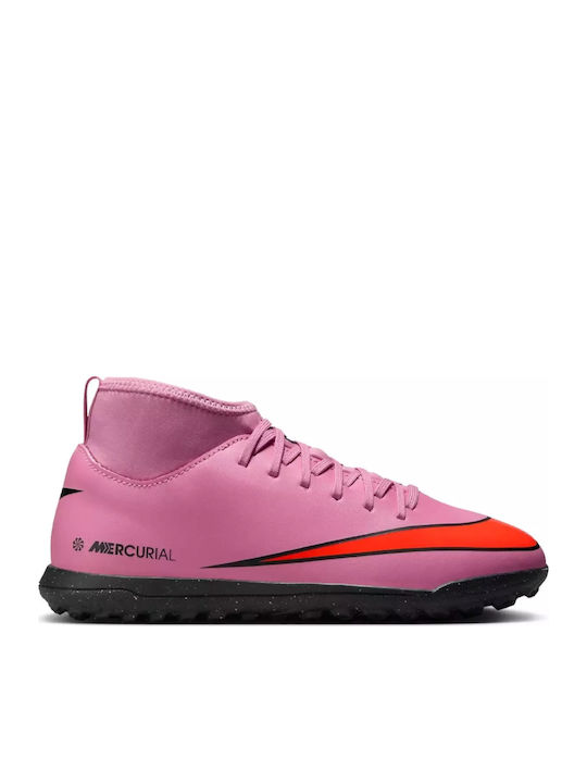 Mercurial Superfly 10 Club Kids Turf Soccer Shoes with Sock Magic Flamingo / Total
