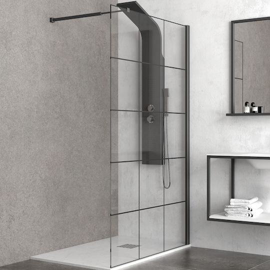 Karag Fixed Side for Shower 90x200cm Black