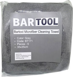 Gray Microfiber Cleaning Cloth 35x35cm Bartool 5 Pieces