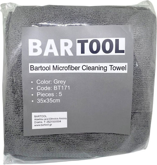 Pânză De Curățare Microfibră Gri 35x35cm Bartool 5 Bucăți