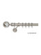 Import Hellas Metallic Curtain Pole No5 Double with Rail Φ25mm Nickel Matte - Nickel