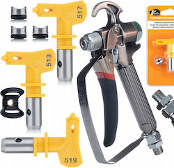 Rosfix Lackierpistole Malergerät Rosfix Turbojet Tj1 + Rosfix Ultra Spritzlackierung Düse Modell 513 517 519
