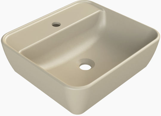 Cerastyle Επικαθήμενος Νιπτήρας Πορσελάνης 46x42x14cm Cappuccino (μπεζ) Ματ Cerastyle Επικαθήμενος Νιπτήρας Πορσελάνης 46x42x14cm Cappuccino (μπεζ) Ματ
