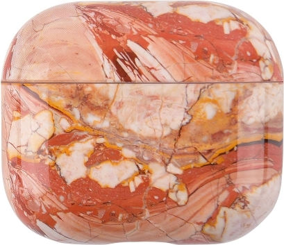 Marble Pattern Θήκη Σιλικόνης σε Πορτοκαλί χρώμα για Apple AirPods 4