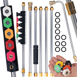 Set 7 Lances Extensions Pressure Washer Including 90° Angled + 6 Quick-coupling Nozzles 1/4” 250 Bar Set 7 Lances Extensions Pressure Washer Including 90° Angled + 6 Quick-coupling Nozzles 1/4” 250 Bar