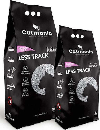 Catmania Less Track Άμμος Γάτας Μπετονίτης με Άρωμα Baby Powder 8.5kg / 10lt
