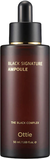 Black Signature Ampulă Serum Calmante și Hidratante pentru Față cu Secreție de Melc și Acid Hialuronic pentru Strălucire 50ml