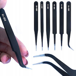 Set 6 Precision Tweezers Esd-10 To Esd-15 Non-magnetic Acid-resistant Electronics Precision Work
