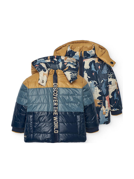 Kids' Casual Jacket Double Sided with Hood Blue