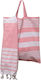 Viopros Gabriella Cotton Pink Beach Towel 165x85cm