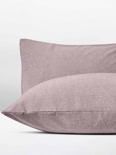 Αιγαίον Non Iron Σετ Μαξιλαροθήκες Earthy Red 51x76εκ.