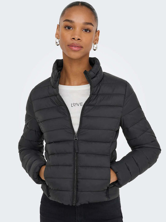 Only Damen Puffer Jacke für Winter Schwarz