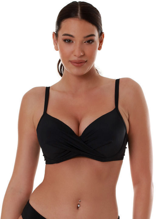 Bluepoint Top Bikini Sutien Cupe E Negru
