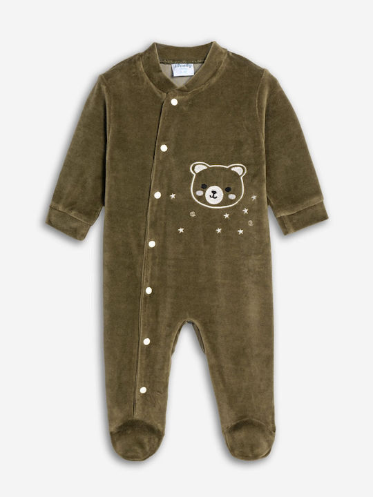 Funky Baby Bodysuit Long-Sleeved Velvet Green