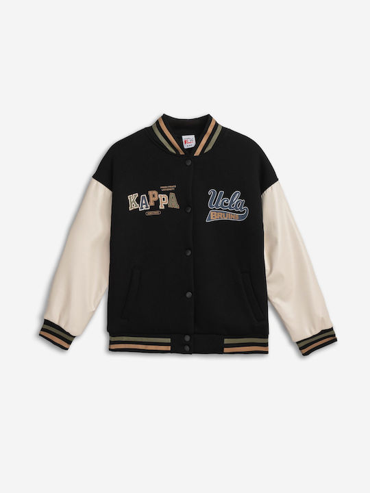 Kids Sweatshirt Cardigan Cotton Black