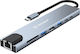 Techsuit Netbridge 8 In 1 (H2) USB-C Docking Station με HDMI 4K PD Ethernet Γκρι