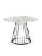 Houston 1430 Round Table Dining Room with Marble Surface Black, White Marble 75x75cm