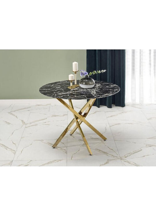 Houston 1538 Round Table Dining Room with Glass...