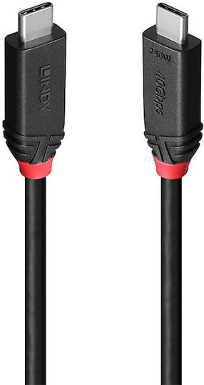 Lindy USB 4 Video Cable USB-C Male - USB-C 240W PD Black 2m
